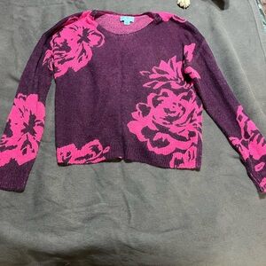 CeCe Pink and Purple Knit Sweater